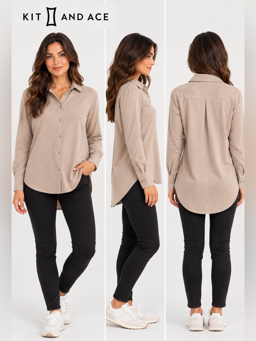 Kit and Ace Button Down Shirt in Tan Size XS